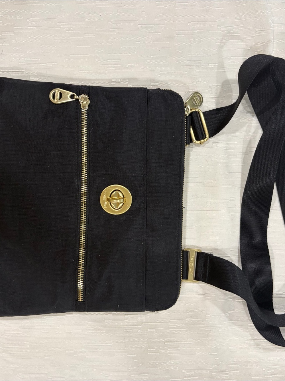 Baggallini Black Crossbody with Gold Hardware
